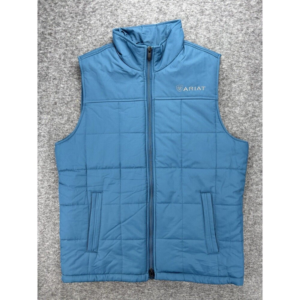 Ariat Men’s M Insulated Vest Blue Teal Wind Water Resistant Full Zip Western